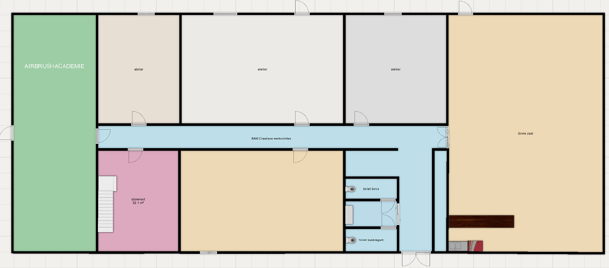 Platte grond van het gebouw